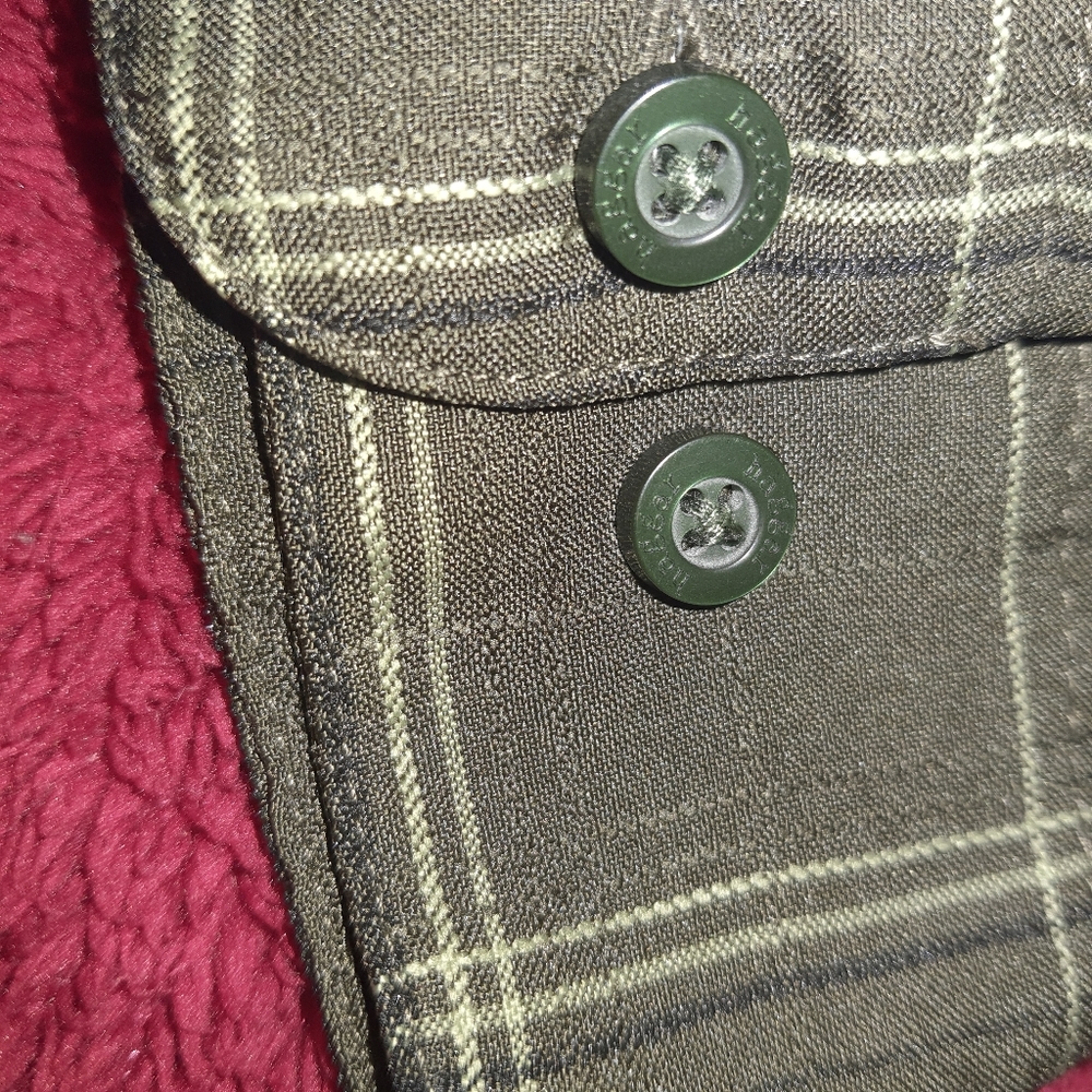 Men's Haggar Premium Luxury Microfiber Long Sleeve Shirt XXL Green Striped - Picture 6 of 9